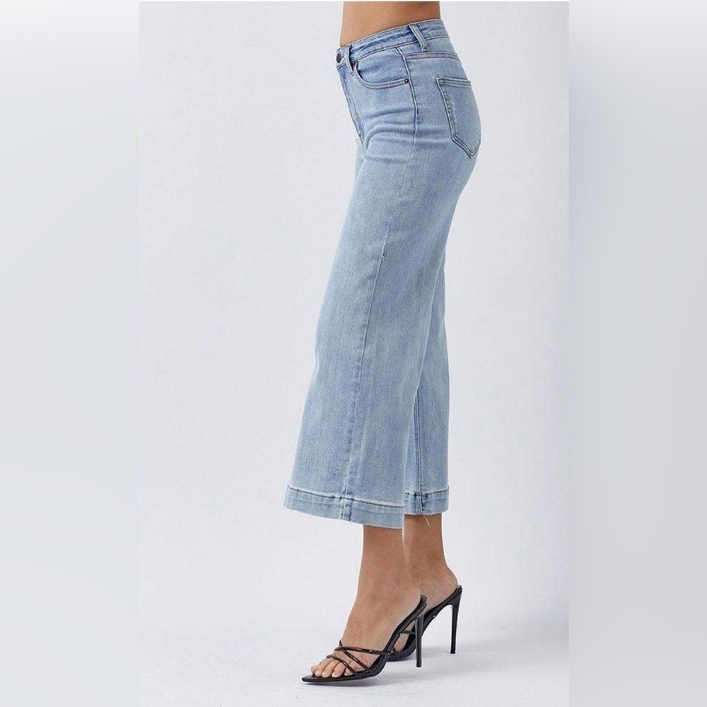 New Risen Tummy Control Stretchy Wide Leg Crop Jeans 3XL - Picture 5 of 11